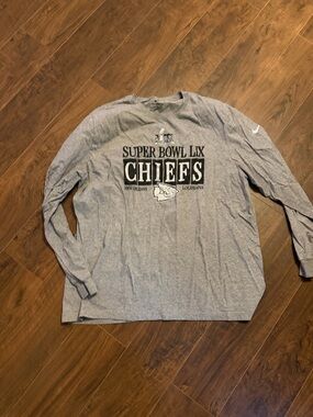 Nike Gray Kansas City Chiefs Super Bowl LIX Long Sleeve Tee